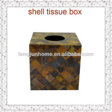 CPS-TB Full Cover Square Pen Shell Tissue Box Shell Mosaic